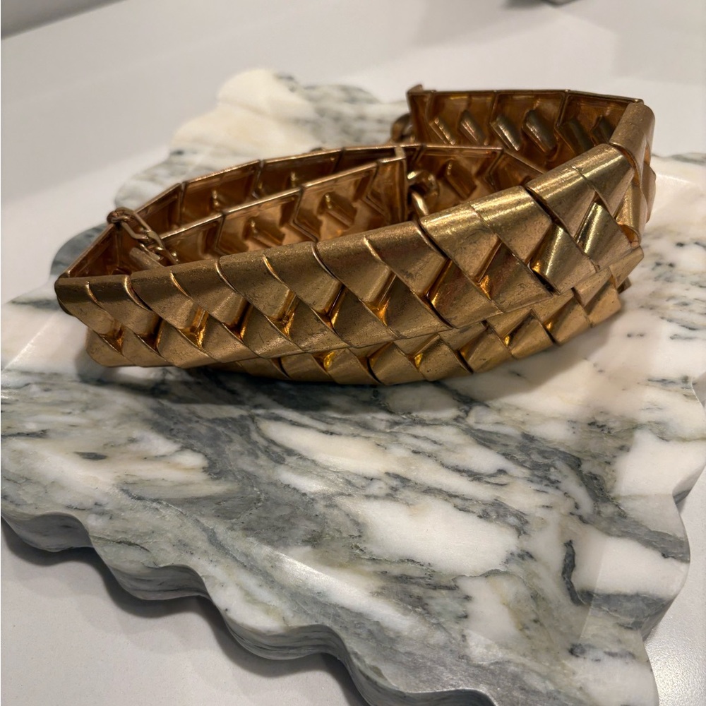 Zara Vintage Gold Metal Stretch Belt Small/Medium